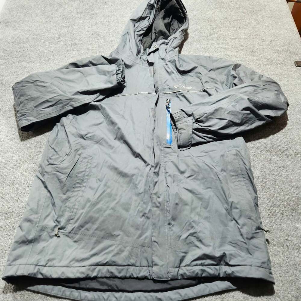 Columbia Omni-Tech Waterproof Breathable Jacket Size L Gray Raincoat